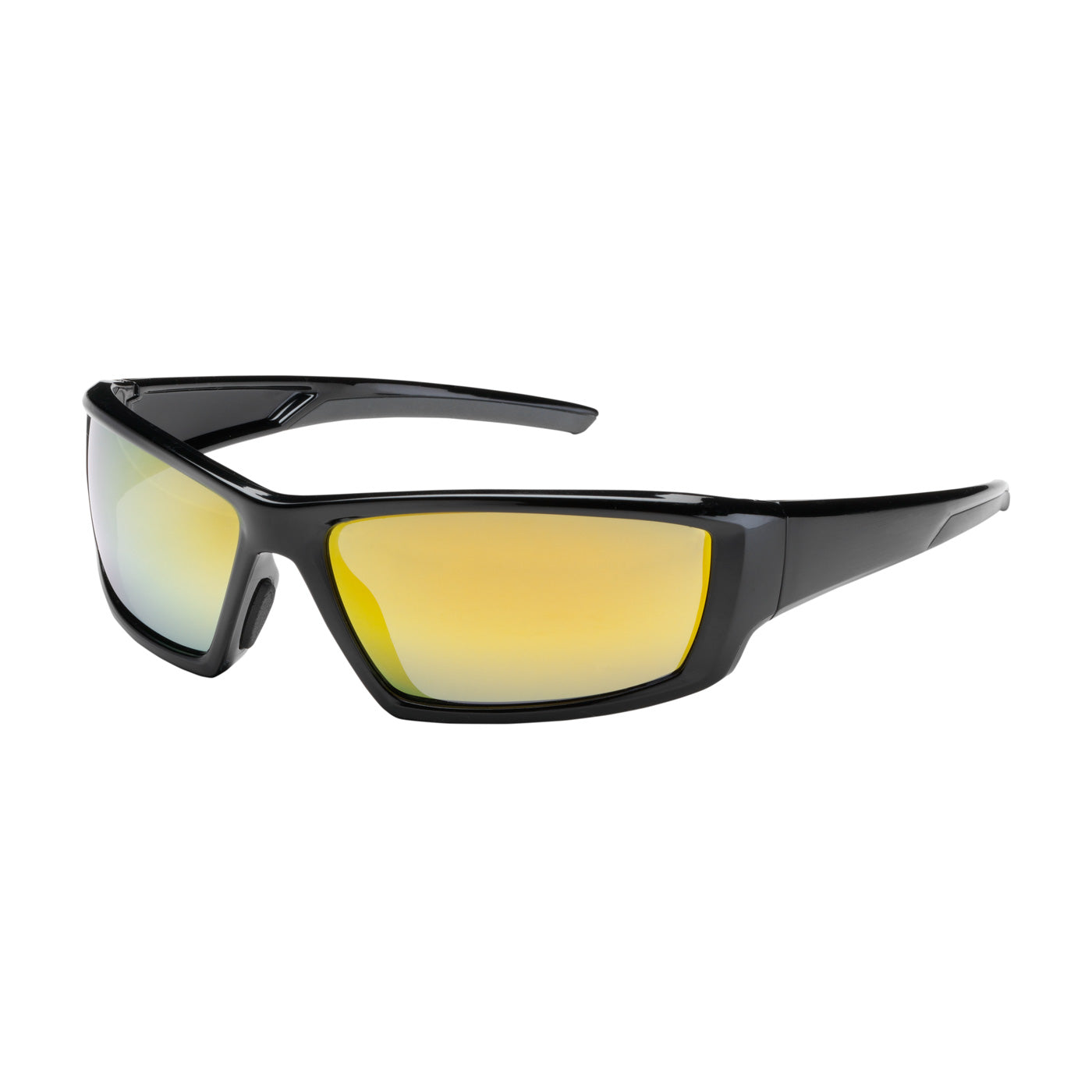 250-47-0007 Full Frame Safety Glasses with Black Frame, Gold Mirror Plus Lens and Anti-Scratch / Anti-Reflective Coating