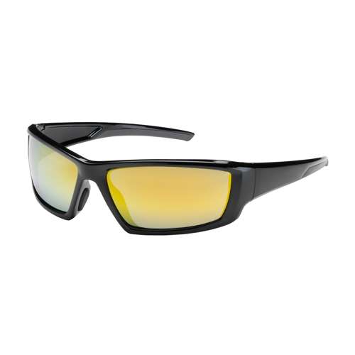 250-47-0007 Full Frame Safety Glasses with Black Frame, Gold Mirror Plus Lens and Anti-Scratch / Anti-Reflective Coating