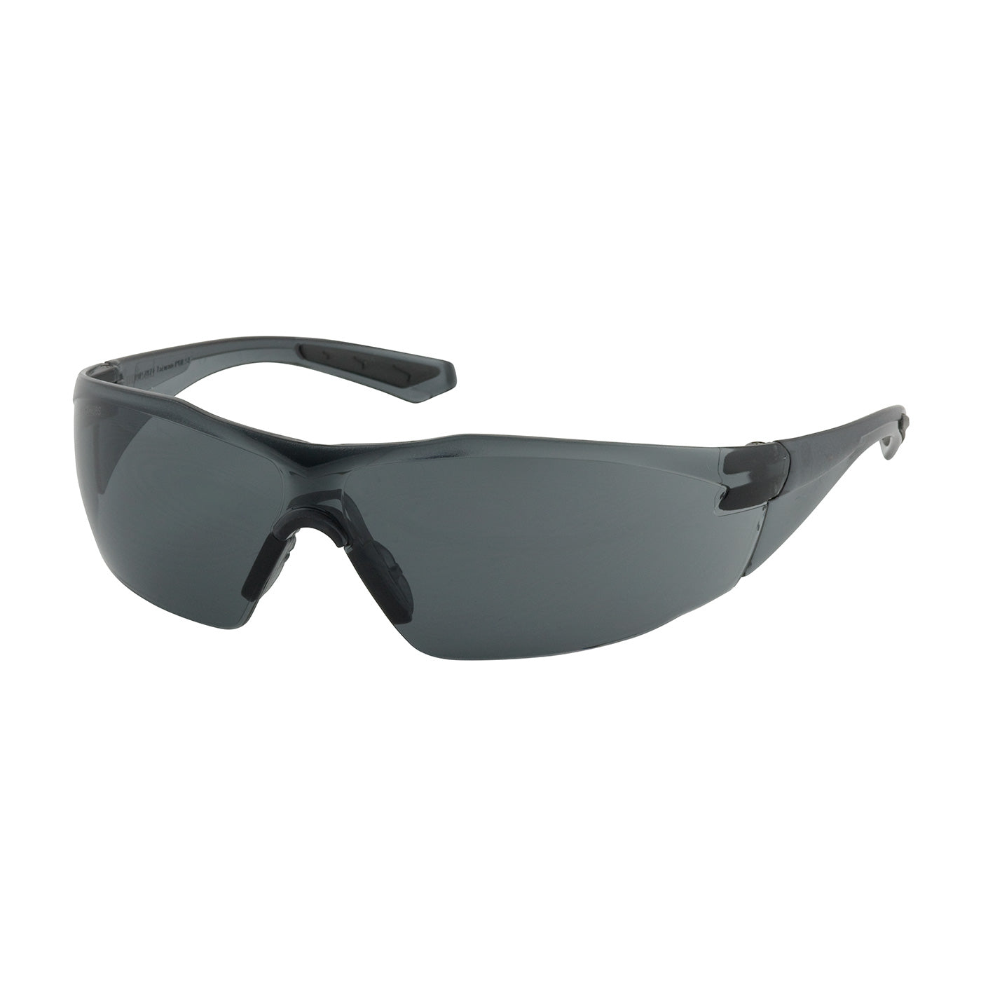 250-49-0021 Rimless Safety Glasses with Gray Temple, Gray Lens and Anti-Scratch / Anti-Fog Coating