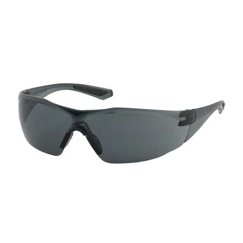 250-49-0521 Rimless Safety Glasses with Gray Temple, Gray Lens and FogLess® 3Sixty™ Coating