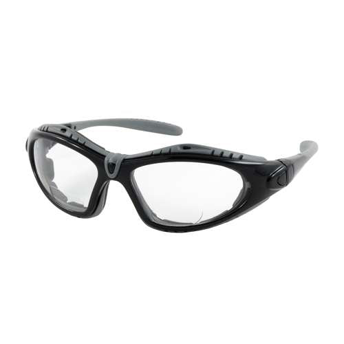 250-51-0025 Full Frame Safety Readers with Black Frame, Foam Padding, Clear Lens and Anti-Scratch / Anti-Fog Coating - +2.50 Diopter
