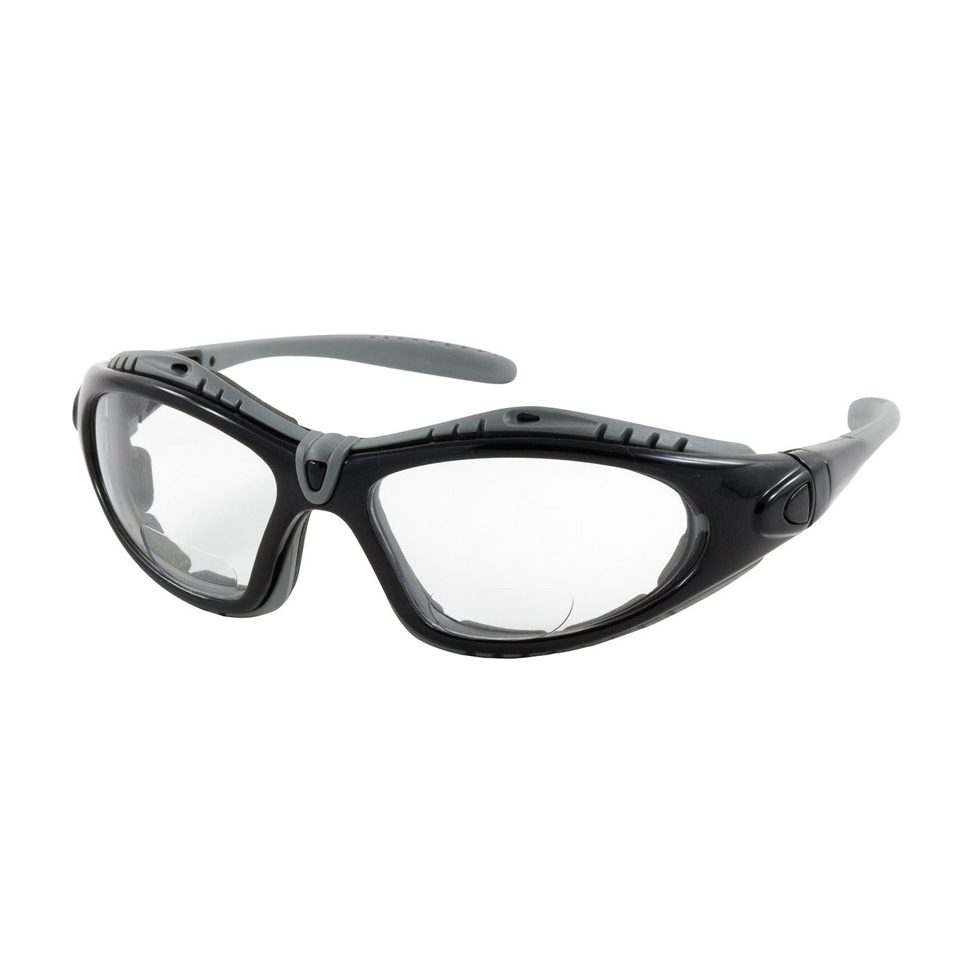 250-51-0015 Full Frame Safety Readers with Black Frame, Foam Padding, Clear Lens and Anti-Scratch / Anti-Fog Coating - +1.50 Diopter