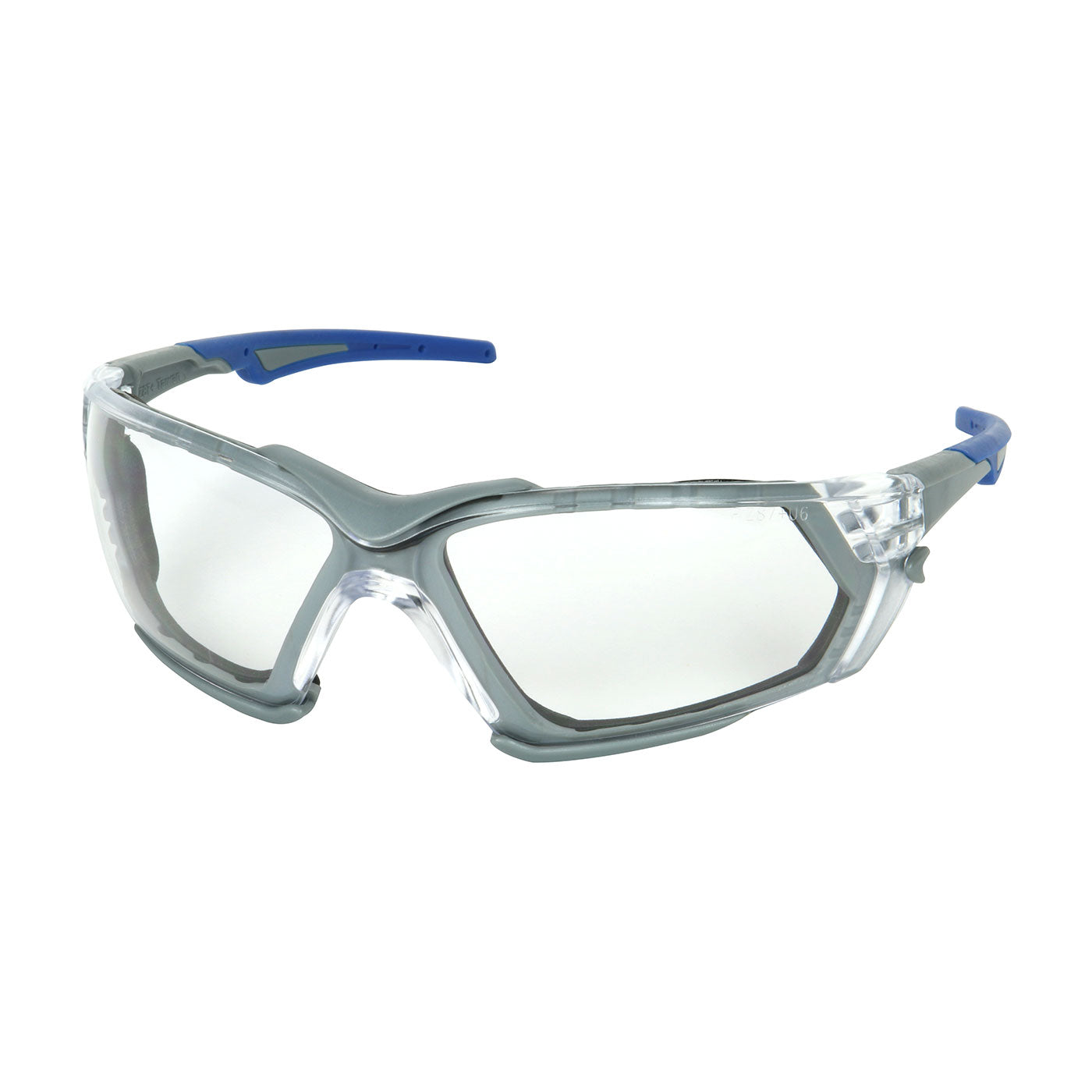 250-54-0020 Rimless Safety Glasses with Gray Frame, Clear Lens, Foam Padding and Anti-Scratch / Anti-Fog Coating
