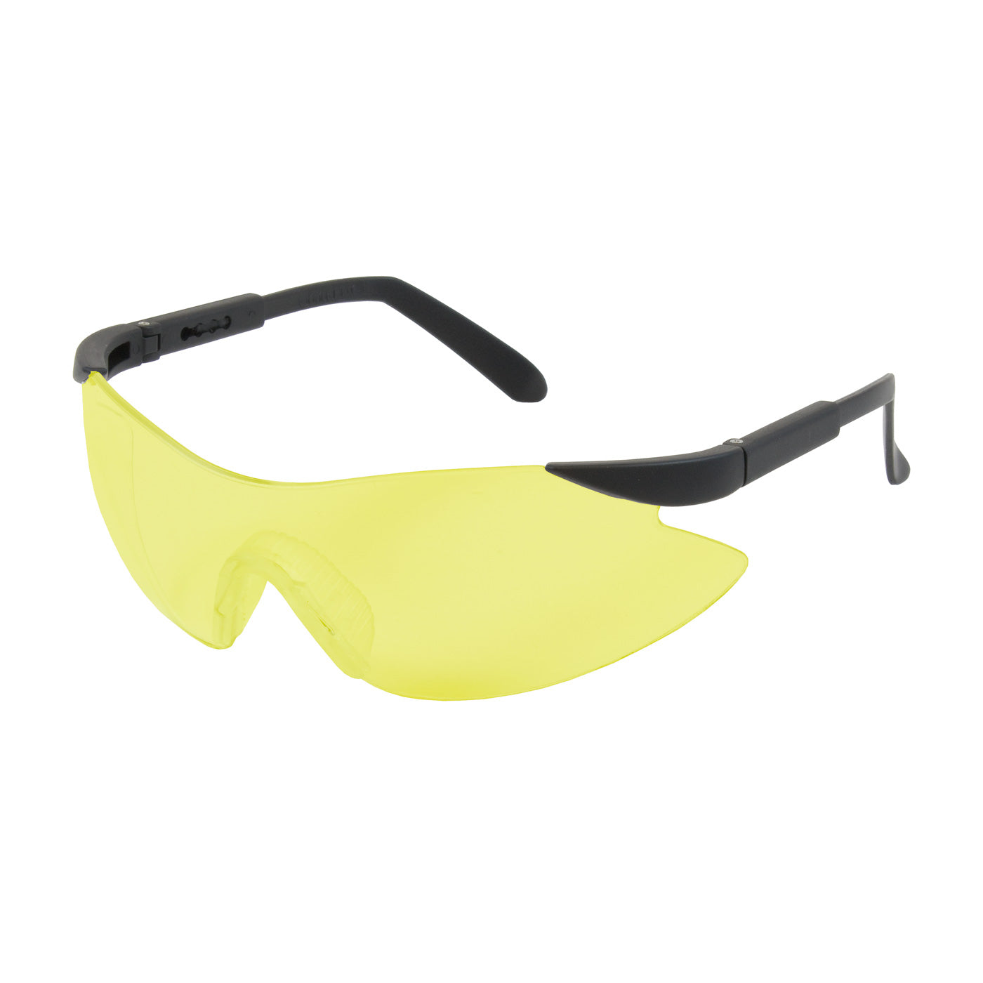 250-92-0009 Rimless Safety Glasses with Black Temple, Amber Lens and Anti-Scratch Coating
