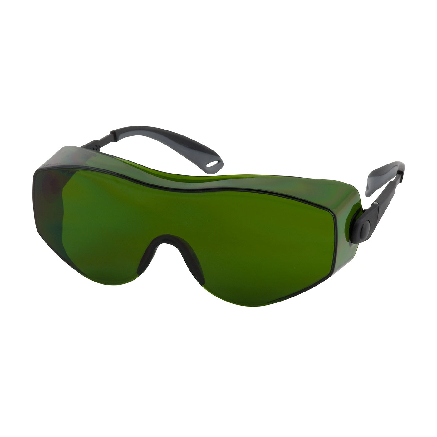 250-98-0013 OTG Rimless Safety Glasses with Black / Gray Temple, IR Filter Shade 3.0 Lens and Anti-Scratch Coating