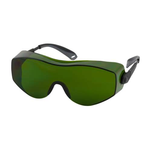 250-98-0013 OTG Rimless Safety Glasses with Black / Gray Temple, IR Filter Shade 3.0 Lens and Anti-Scratch Coating