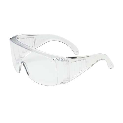 250-99-0900 OTG Rimless Safety Glasses with Clear Temple, Clear Lens and Anti-Scratch Coating