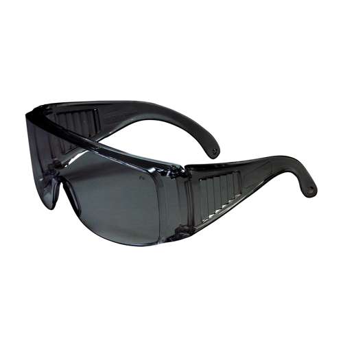 250-99-0901 OTG Rimless Safety Glasses with Gray Temple, Gray Lens and Anti-Scratch Coating