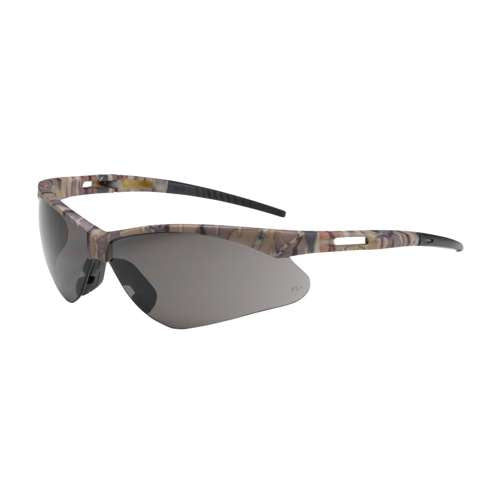 250-AN-10123 Semi-Rimless Safety Glasses with Camouflage Frame, Gray Lens and Anti-Scratch Coating