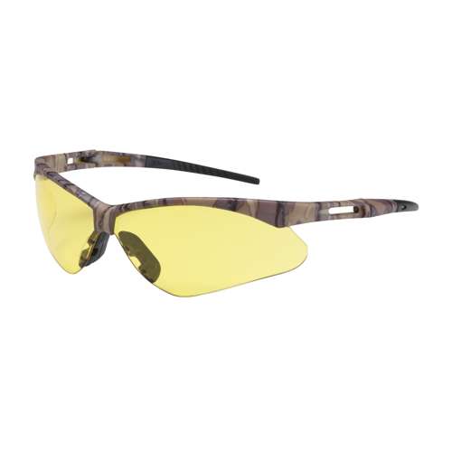 250-AN-10127 Semi-Rimless Safety Glasses with Camouflage Frame, Amber Lens and Anti-Scratch / Anti-Fog Coating