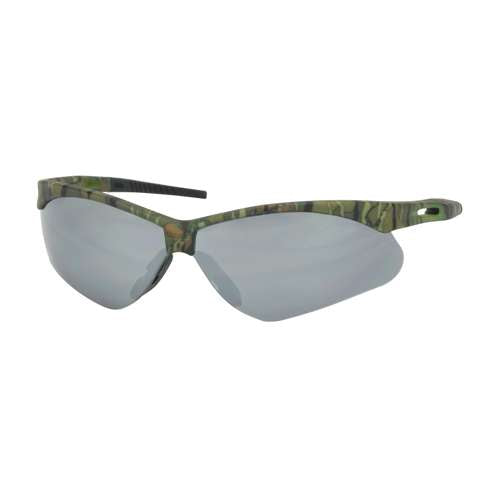 250-AN-10128 Semi-Rimless Safety Glasses with Camouflage Frame, Silver Mirror Lens and Anti-Scratch Coating