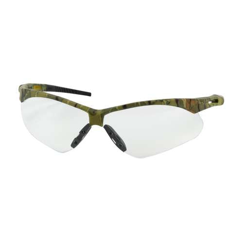 250-AN-10130 Semi-Rimless Safety Glasses with Camouflage Frame, Clear Lens and Anti-Scratch Coating