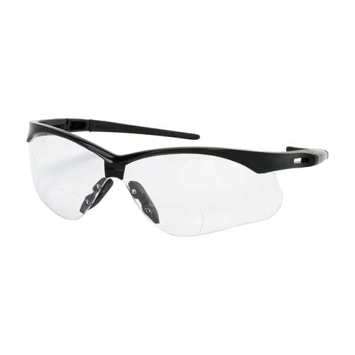 250-AN-52020 Semi-Rimless Safety Readers with Black Frame, Clear Lens and Anti-Scratch / Fogless® 3Sixty™ Coating - +2.00 Diopter