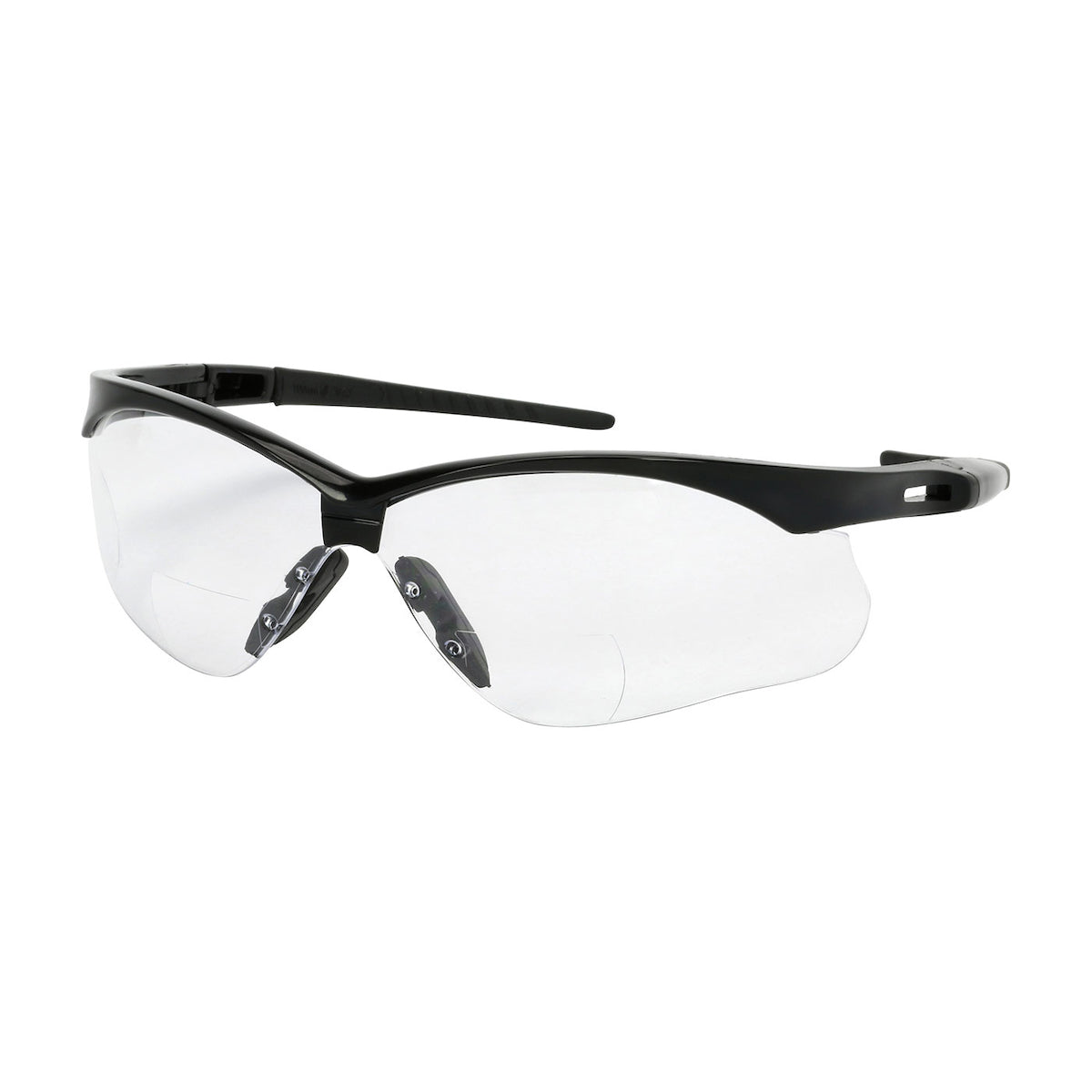 250-AN-52025 Semi-Rimless Safety Readers with Black Frame, Clear Lens and Anti-Scratch / Fogless® 3Sixty™ Coating - +2.50 Diopter
