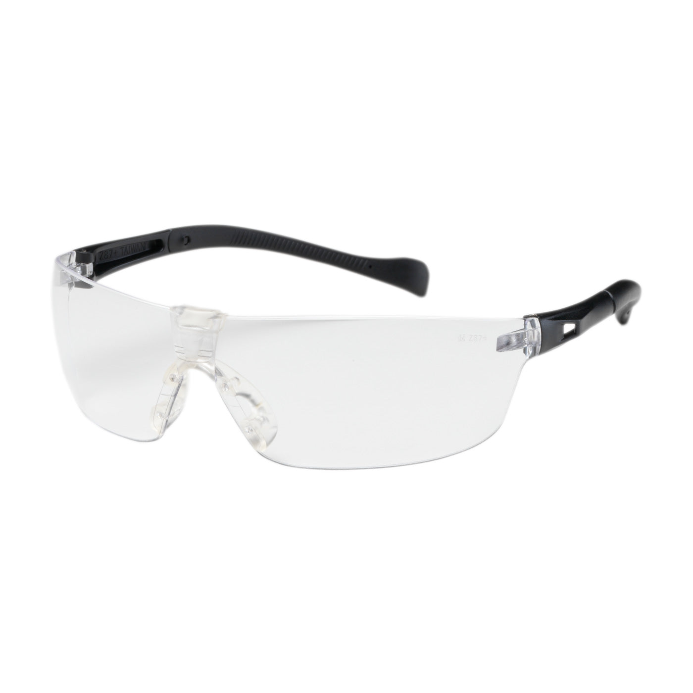 250-MT-10071 Rimless Safety Glasses with Black Temple, Clear Lens and Anti-Scratch / Anti-Fog Coating