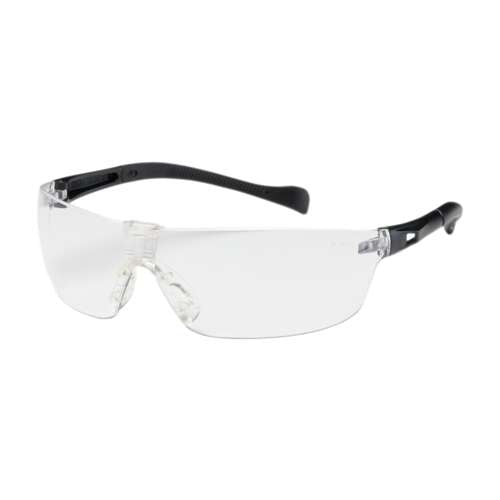 250-MT-10071 Rimless Safety Glasses with Black Temple, Clear Lens and Anti-Scratch / Anti-Fog Coating
