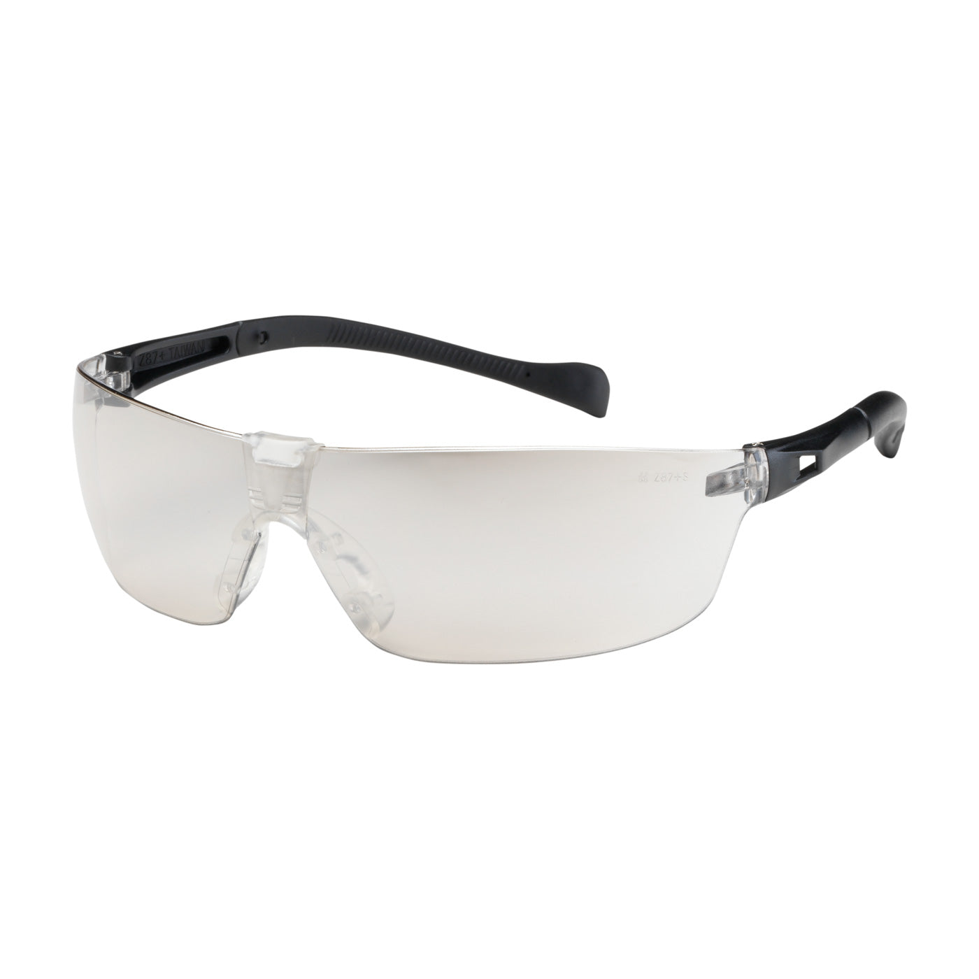 250-MT-10075 Rimless Safety Glasses with Black Temple, I/O Lens and Anti-Scratch Coating