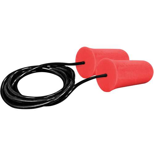 267-HPF410C Tapered Disposable Soft Polyurethane Foam Corded Ear Plugs - NRR 32 / SNR 38