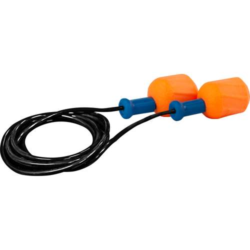267-HPF610C Disposable Soft Polyurethane Foam Corded Ear Plugs - NRR 30 / SNR 38