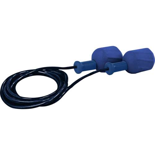 267-HPF610D Metal Detectable Polyurethane Foam Corded Ear Plugs - 30 NRR / SNR 38