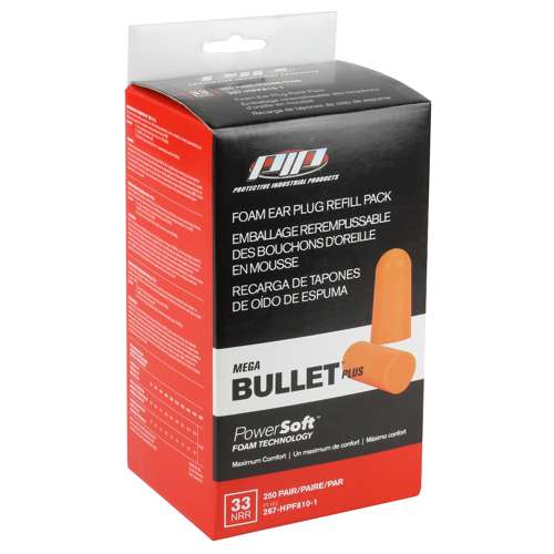 267-HPF810-1 Disposable Soft Polyurethane Foam Ear Plugs - Dispenser Refill Pack