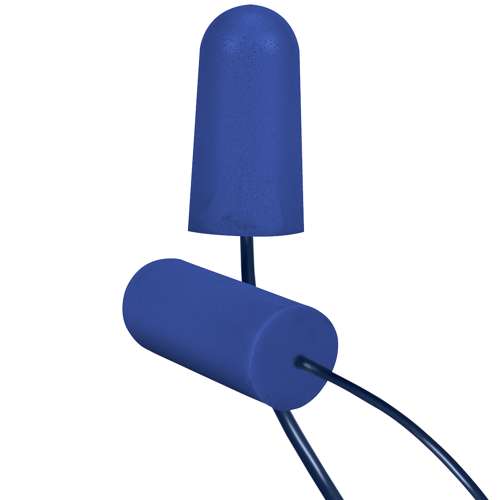 267-HPF810D Metal Detectable Soft Polyurethane Foam Corded Ear Plugs - 33 NRR