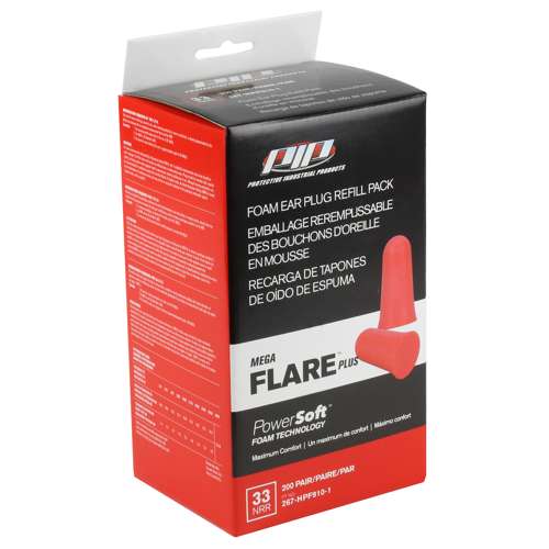 267-HPF910-1 Disposable Soft Polyurethane Foam Ear Plugs - Dispenser Refill Pack