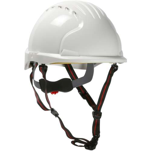 280-EV6151-CH EVO® 6151 Ascend™ Standard Brim Safety Helmet with HDPE Shell, 4-Point Chinstrap, 6-Point Suspension and Wheel Ratchet Adjustment.