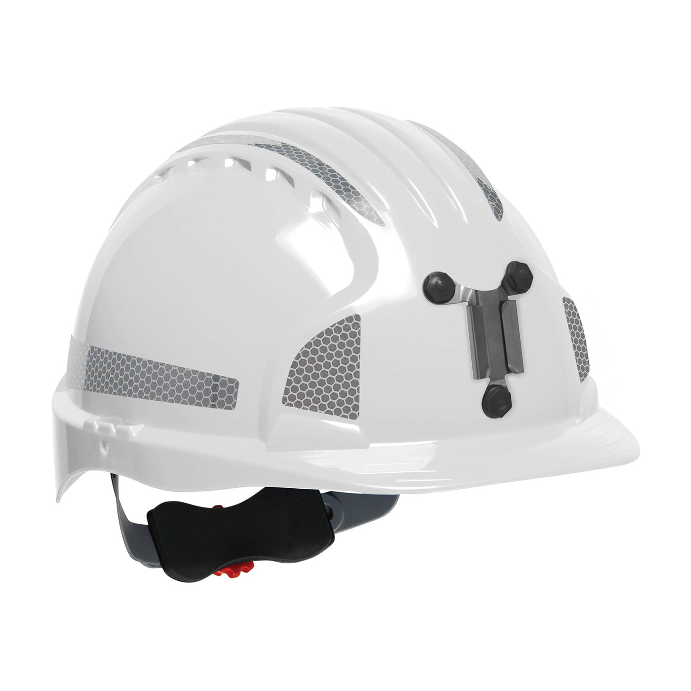 280-EV6151MCR2 Standard Brim Mining Hard Hat with HDPE Shell, 6-Point Polyester Suspension, Wheel Ratchet Adjustment and CR2 Reflective Kit