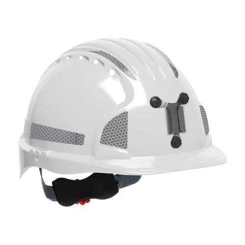 280-EV6151MCR2 Standard Brim Mining Hard Hat with HDPE Shell, 6-Point Polyester Suspension, Wheel Ratchet Adjustment and CR2 Reflective Kit