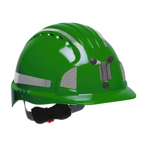 280-EV6151MCR2 Standard Brim Mining Hard Hat with HDPE Shell, 6-Point Polyester Suspension, Wheel Ratchet Adjustment and CR2 Reflective Kit