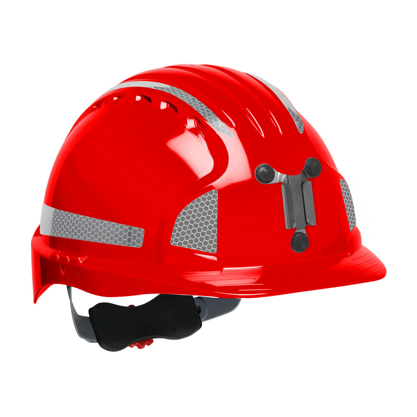 280-EV6151MCR2 Standard Brim Mining Hard Hat with HDPE Shell, 6-Point Polyester Suspension, Wheel Ratchet Adjustment and CR2 Reflective Kit