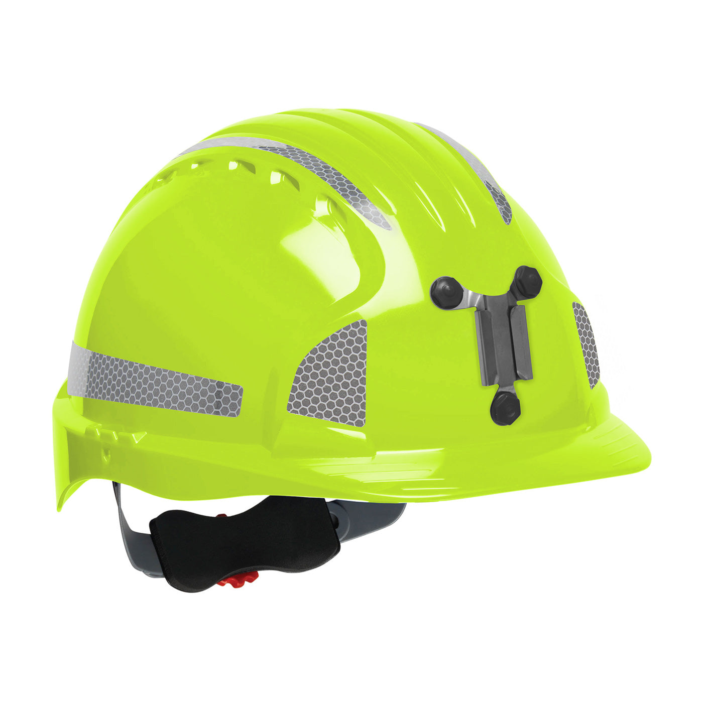 280-EV6151MCR2 Standard Brim Mining Hard Hat with HDPE Shell, 6-Point Polyester Suspension, Wheel Ratchet Adjustment and CR2 Reflective Kit