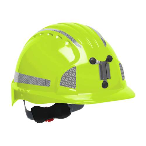 280-EV6151MCR2 Standard Brim Mining Hard Hat with HDPE Shell, 6-Point Polyester Suspension, Wheel Ratchet Adjustment and CR2 Reflective Kit