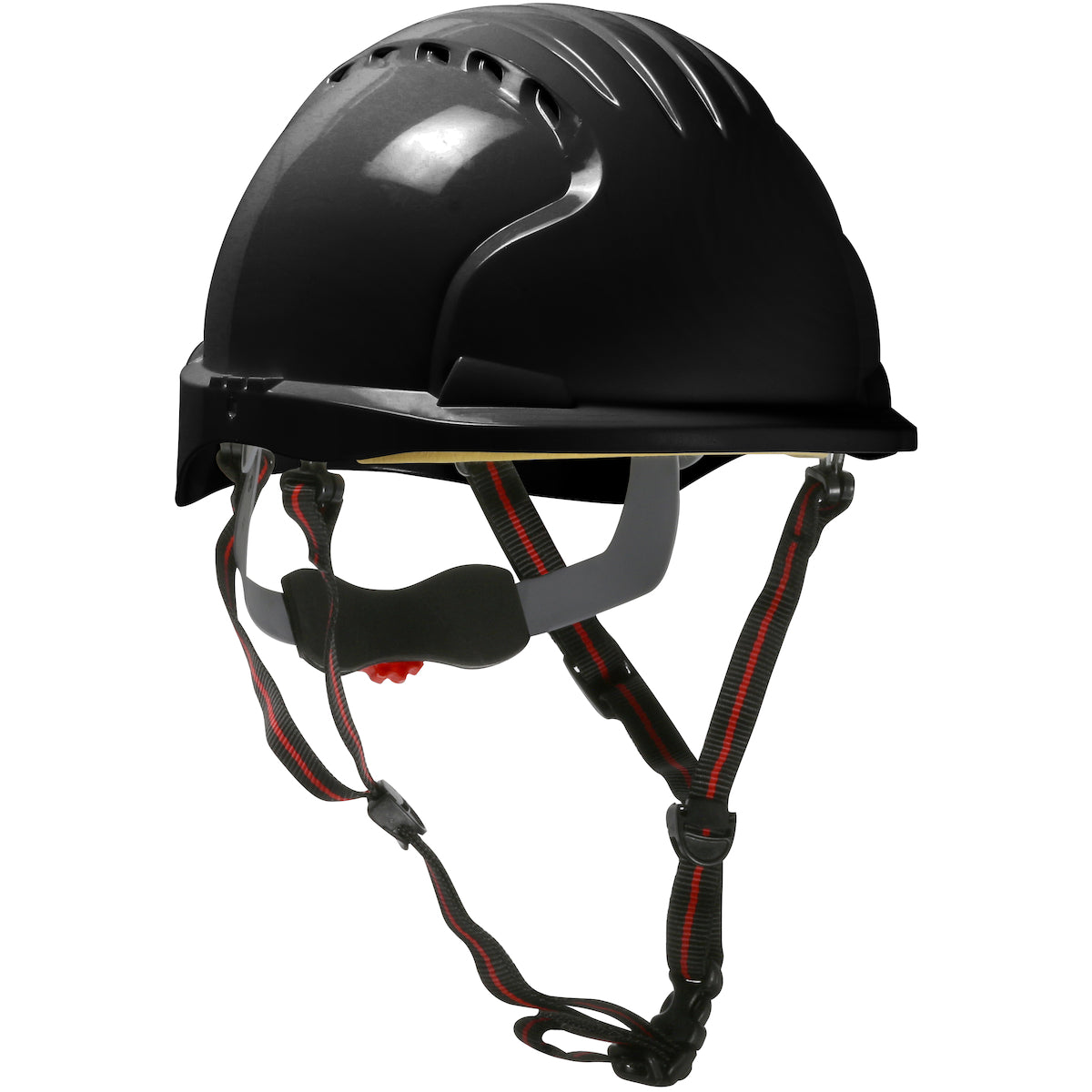 280-EV6151SV-CH Vented, Short Brim Safety Helmet with HDPE Shell, 4-Point Chinstrap, 6-Point Suspension and Wheel Ratchet Adjustment