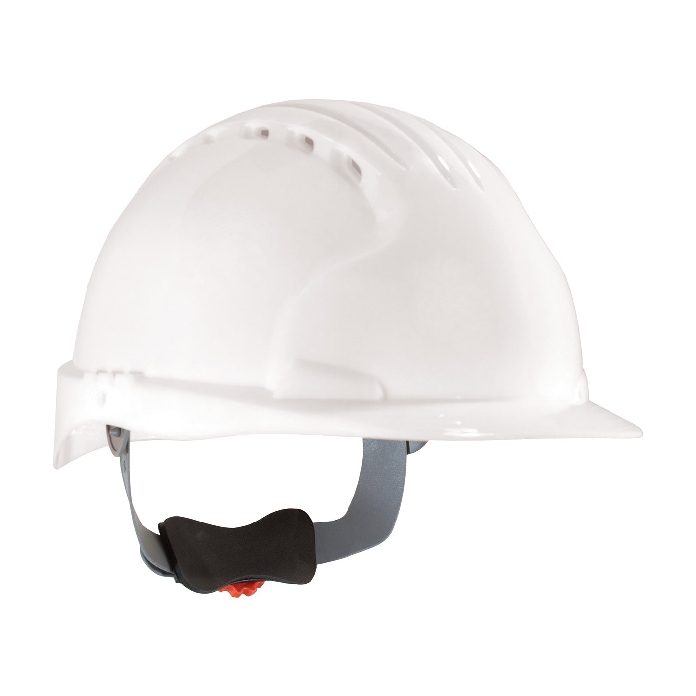 280-EV6151V Standard Brim, Vented Hard Hat with HDPE Shell, 6-Point Polyester Suspension and Wheel Ratchet Adjustment
