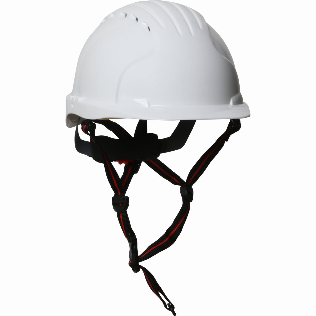 280-EV6151V-CH Vented, Cap Style Safety Helmet with HDPE Shell, 4-Point Chinstrap, 6-Point Suspension and Wheel Ratchet Adjustment