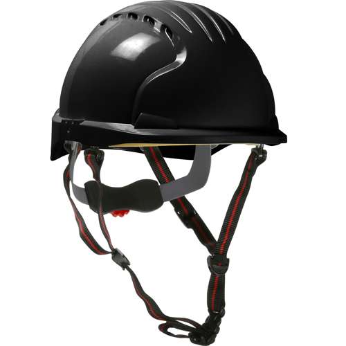 280-EV6151V-CH Vented, Cap Style Safety Helmet with HDPE Shell, 4-Point Chinstrap, 6-Point Suspension and Wheel Ratchet Adjustment