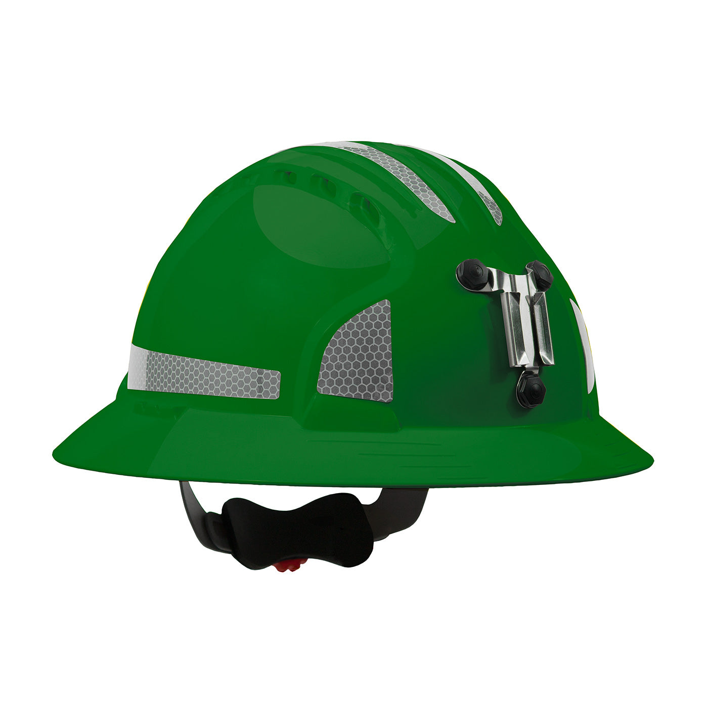 280-EV6161MCR2 Full Brim Mining Hard Hat with HDPE Shell, 6-Point Polyester Suspension, Wheel Ratchet Adjustment and CR2 Reflective Kit
