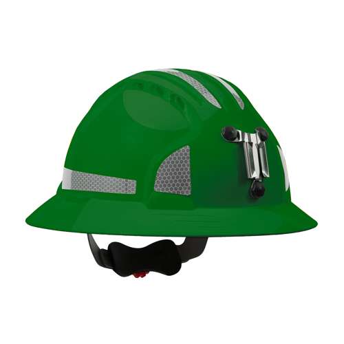 280-EV6161MCR2 Full Brim Mining Hard Hat with HDPE Shell, 6-Point Polyester Suspension, Wheel Ratchet Adjustment and CR2 Reflective Kit