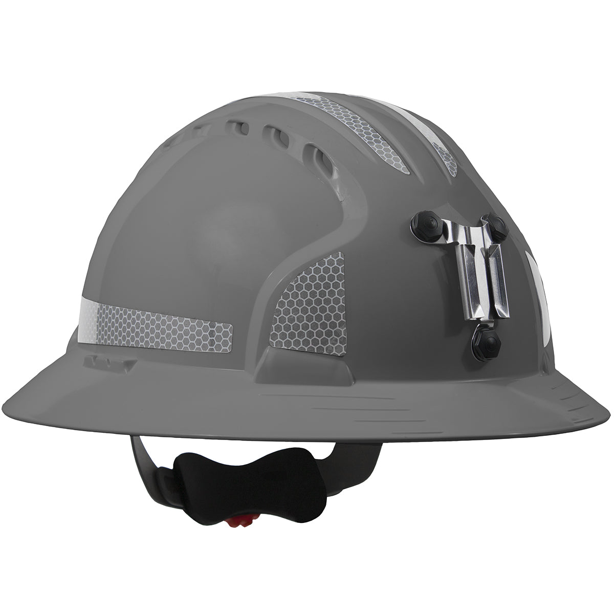 280-EV6161MCR2 Full Brim Mining Hard Hat with HDPE Shell, 6-Point Polyester Suspension, Wheel Ratchet Adjustment and CR2 Reflective Kit