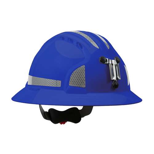 280-EV6161MCR2 Full Brim Mining Hard Hat with HDPE Shell, 6-Point Polyester Suspension, Wheel Ratchet Adjustment and CR2 Reflective Kit