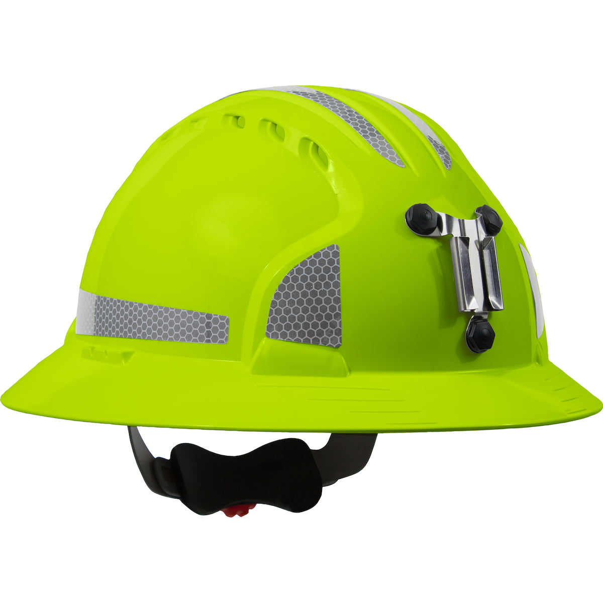 280-EV6161MCR2 Full Brim Mining Hard Hat with HDPE Shell, 6-Point Polyester Suspension, Wheel Ratchet Adjustment and CR2 Reflective Kit