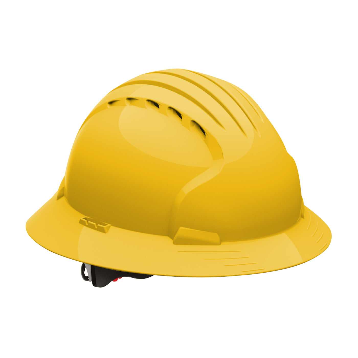 280-EV6161V Vented, Full Brim Hard Hat with HDPE Shell, 6-Point Polyester Suspension and Wheel Ratchet Adjustment