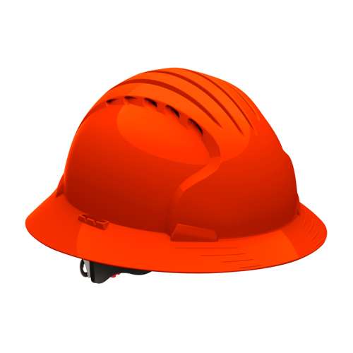 280-EV6161V Vented, Full Brim Hard Hat with HDPE Shell, 6-Point Polyester Suspension and Wheel Ratchet Adjustment