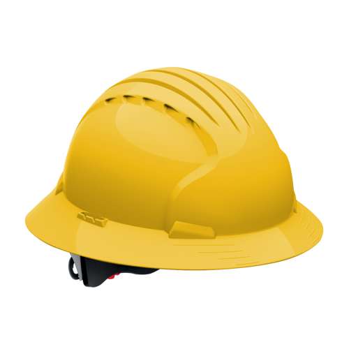 280-EV6161 Full Brim Hard Hat with HDPE Shell, 6-Point Polyester Suspension and Wheel Ratchet Adjustment