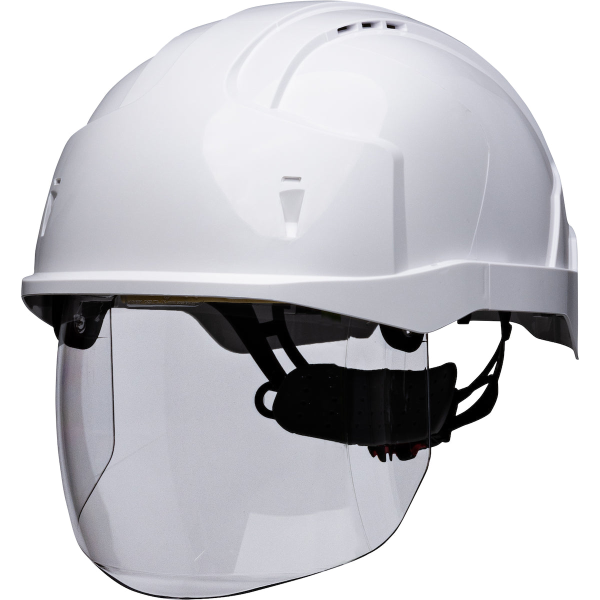 280-EVSV Type I, Vented Industrial Safety Helmet with Lightweight ABS Shell, Integrated ANSI Z87.1 Faceshield, 6-Point Polyester Suspension and Wheel Ratchet Adjustment