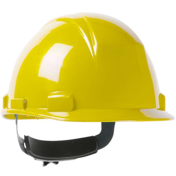 Type II, Short Brim Cap Style Hard Hat with HDPE Shell, 4-Point Textile Suspension and Wheel Ratchet Adjustment