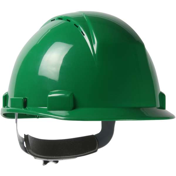 Vented, Type II, Short Brim Cap Style Hard Hat with HDPE Shell, 4-Point Textile Suspension and Wheel Ratchet Adjustment