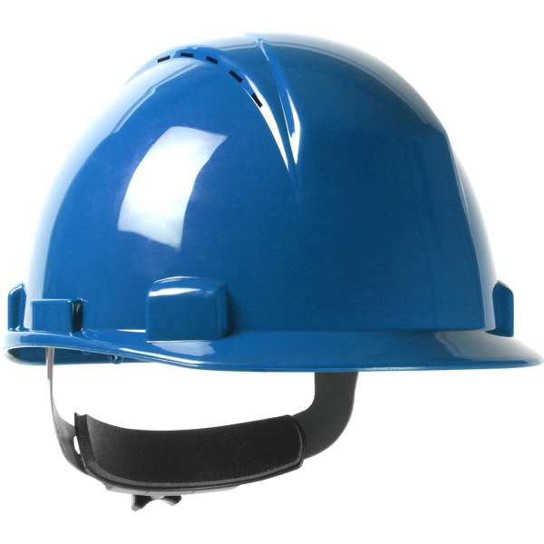 Vented, Type II, Short Brim Cap Style Hard Hat with HDPE Shell, 4-Point Textile Suspension and Wheel Ratchet Adjustment